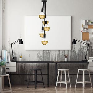 Modern Smoke Grey LED 7 Cluster Custom Any Colors Chandelier Modern Smoke Grey LED 7 Cluster Custom Any Colors Chandelier