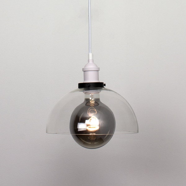Nowoczesny klosz szklany Niestandardowa lampa wisząca LED do kuchni, wyspy, sufitu, oświetlenie Niestandardowe oświetlenie Hangout, klosz w kształcie półkuli