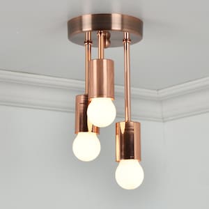 Rose gold flush ceiling light top