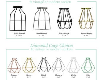 Cage Only Add on - Lamp Guard - Protection d’ampoule - Suspension industrielle - Abat-jour - Diamond Cage - Abat-jour géométrique