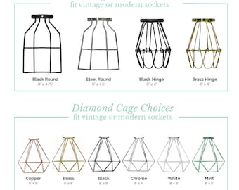 Cage Only Add on - Lamp Guard - Protection d’ampoule - Suspension industrielle - Abat-jour - Diamond Cage - Abat-jour géométrique