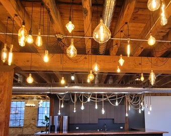 XL Oversized Bulbs - LED Edison Filament E26 Modern Glass Lamp Bulbs - 4W LED - Amber Tint Glass 2200K - Big Huge Large Bulbs. Globe Pear