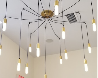 Long Chandelier 19 Pendant Light Foyer Lighting Restaurant