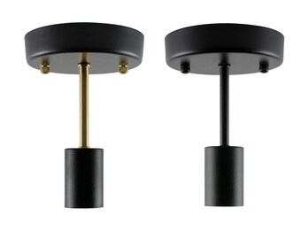 Flush Mount Ceiling Light - 6" Long Stem Ceiling Flush light Fixture - Industrial Ceiling Fixture - Semi Flush Stem Lighting