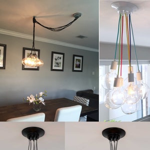 Contemporary Bubble Chandelier for Modern Dining Room - 7 Light Cluster Pendant