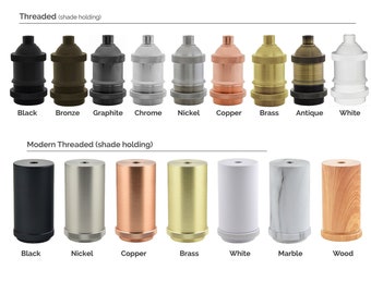 Kit de lámpara colgante Shade Ready - Colores personalizados - Tomas roscadas para orificio de 1 5/8" o cuello de 2 1/4" - Cableado o enchufable