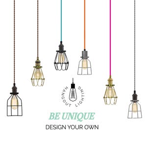 Custom Cage Pendant Light - Industrial Pendant Light - Steel Industrial Shade - Hardwired Lighting Fixture Modern Pendant Lights