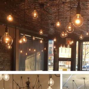 14-Pendant Swag Chandelier: Elegant Cafe and Restaurant Lighting - Energy-Efficient LED Bulbs - Commercial-Grade Decorative Chandeliers