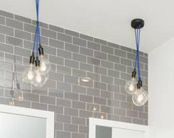 3 LED Globe Bathroom Lighting Custom Colors - Contemporary Lighting - Design your own - 3 pendant lamp - Triple bathroom Vanity light