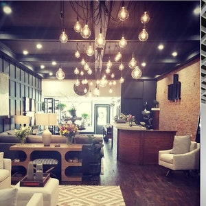 May include: A collection of five images showcasing different styles of pendant lights with exposed wiring and Edison bulbs. The lights are suspended from the ceiling and have a rustic, industrial look.
