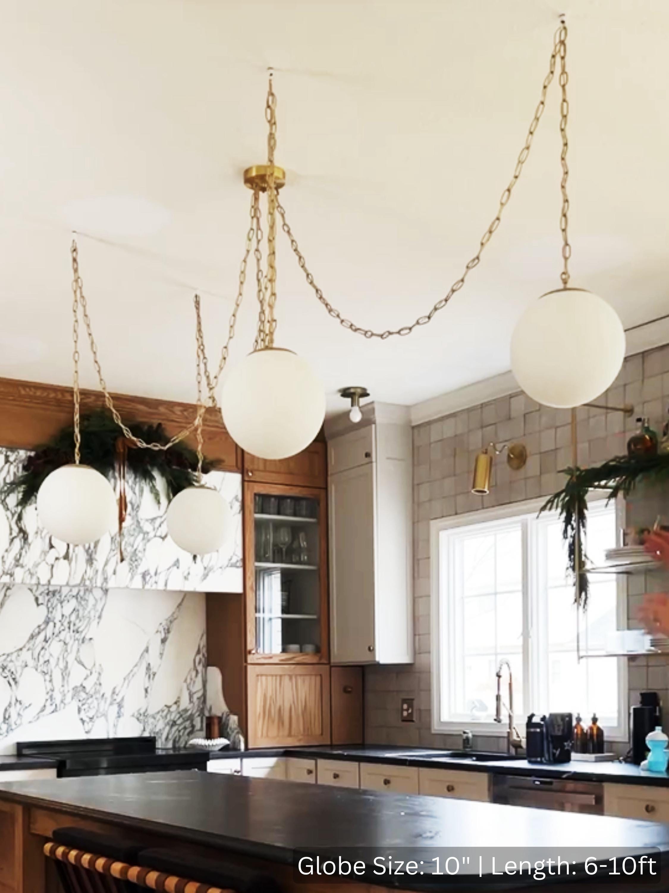 Lampadario Di Ottone Lucido Catena Foto Specchio Appeso 1 Metri Di - Foto 5