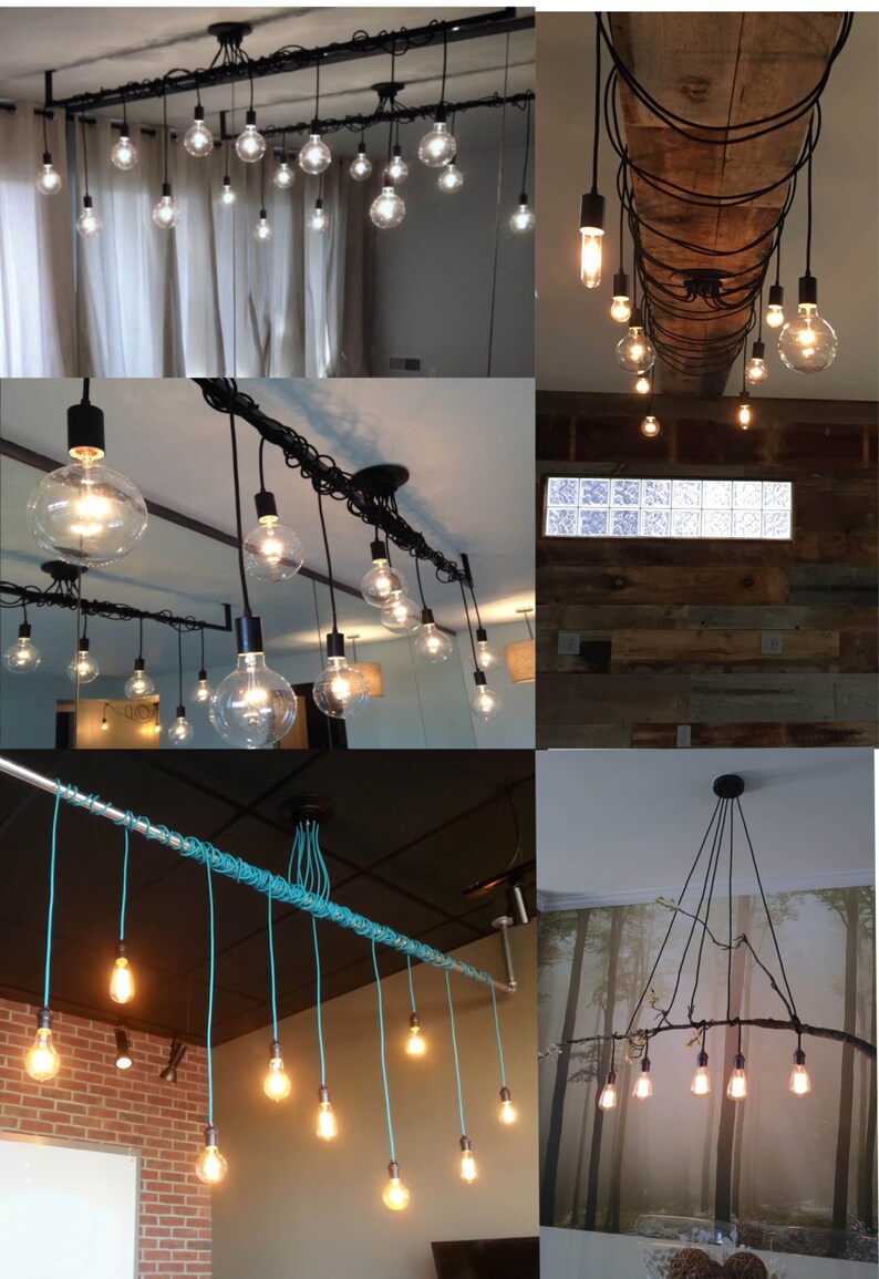 9 Pendant Light Wrap A Pipe Or Bar Modern Chandelier Image 0