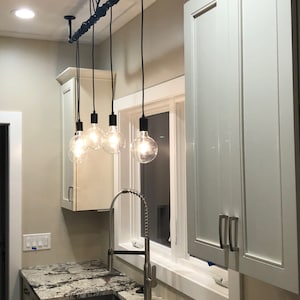 5 Pendant Light - Wrap a pipe or bar chandelier - Industrial pendant lamp - Kitchen Sink Pendant Lights - Hangout Lighting Custom
