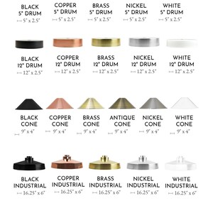 Custom Flush Mount Design Your Own Shade Light LED Mix and Match Industrial Modern Metal Cone Dome Shades Nickle, Black, Copper, Antique image 5