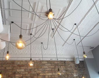 Loft style industrial commercial lighting - Cafe lighting - Custom sizes - LED energy efficient - decorative pendants