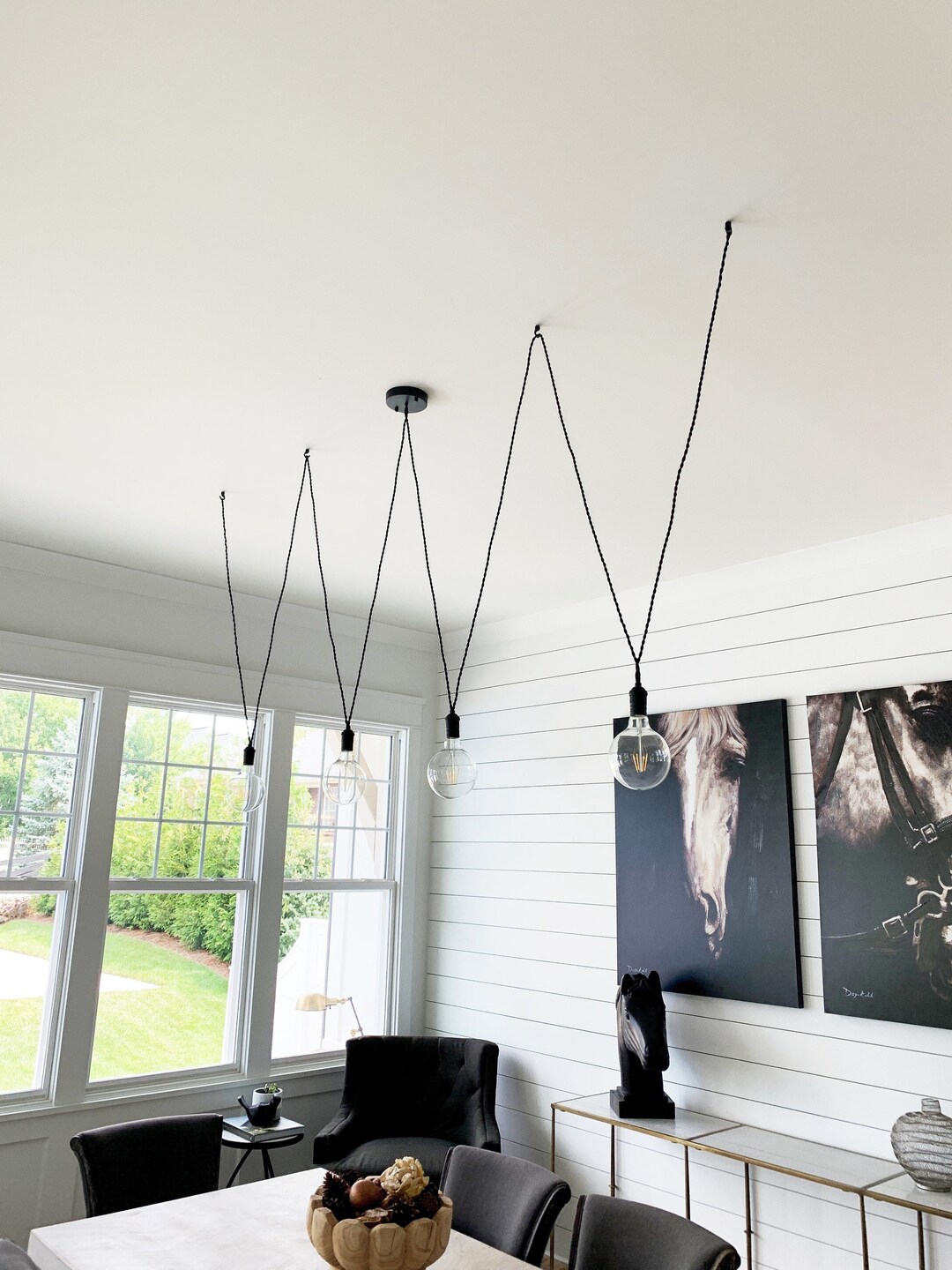 Zig Zag Pendant Dining Chandelier. Custom Hanging Pendants Modern