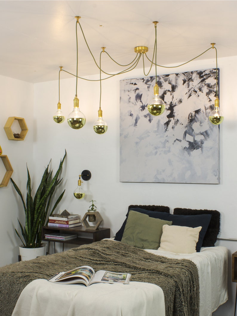 5 Light Pendant Swag Chandelier Bedroom Lighting Chandelier. Etsy