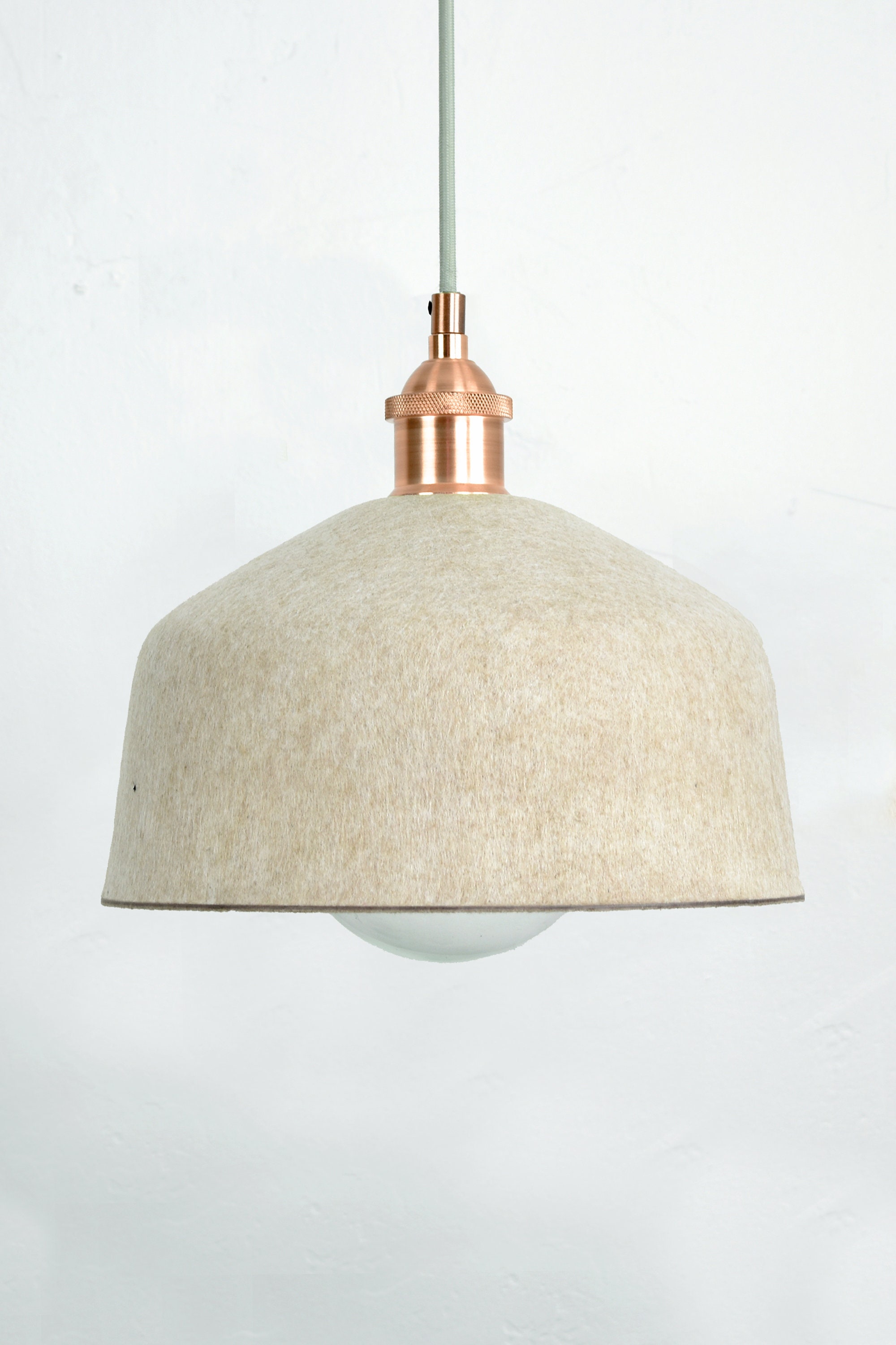 Feutre 10In Shade Custom Pendentif Light - Soft Beige Khaki Woven New Modern Design Finishes Blush F