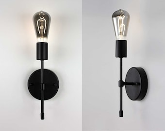 Arandela de parede com tocha personalizada - Lâmpada única - Luminária de parede - Iluminação de vaidade - Banheiro Cozinha Restaurante - Industrial Moderno
