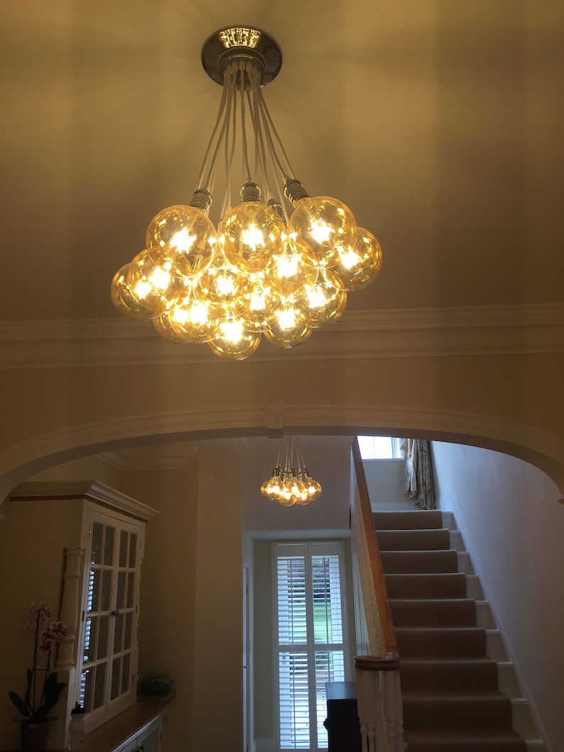 14 Glass Globe Bubble Chandelier Pendant Cluster Custom Any Etsy