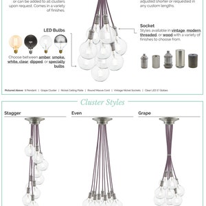Copper Custom Cluster Pendant Light Ceiling Fixture LED Globes Copper Dipped Glass Bulbs Hanging Lamp Clustered Pendants - Custom Chandelier image 6