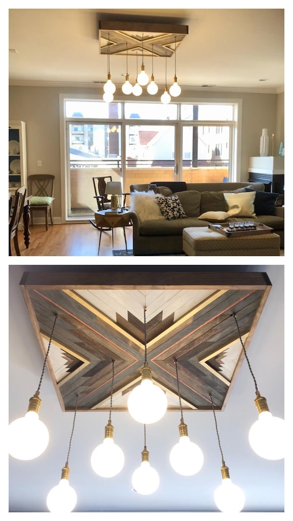 Wood Art Chandelier Custom Pendants Reclaimed Wood Art Chandelier Custom Pendants, Wood Sculpture Chandelier