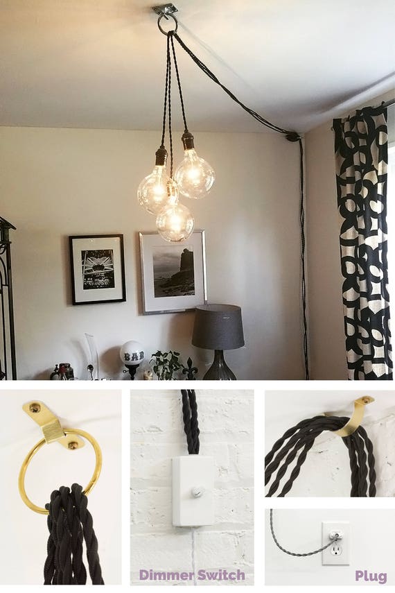 Plug In Pendant Lights Unique Chandelier Plug In Modern Etsy