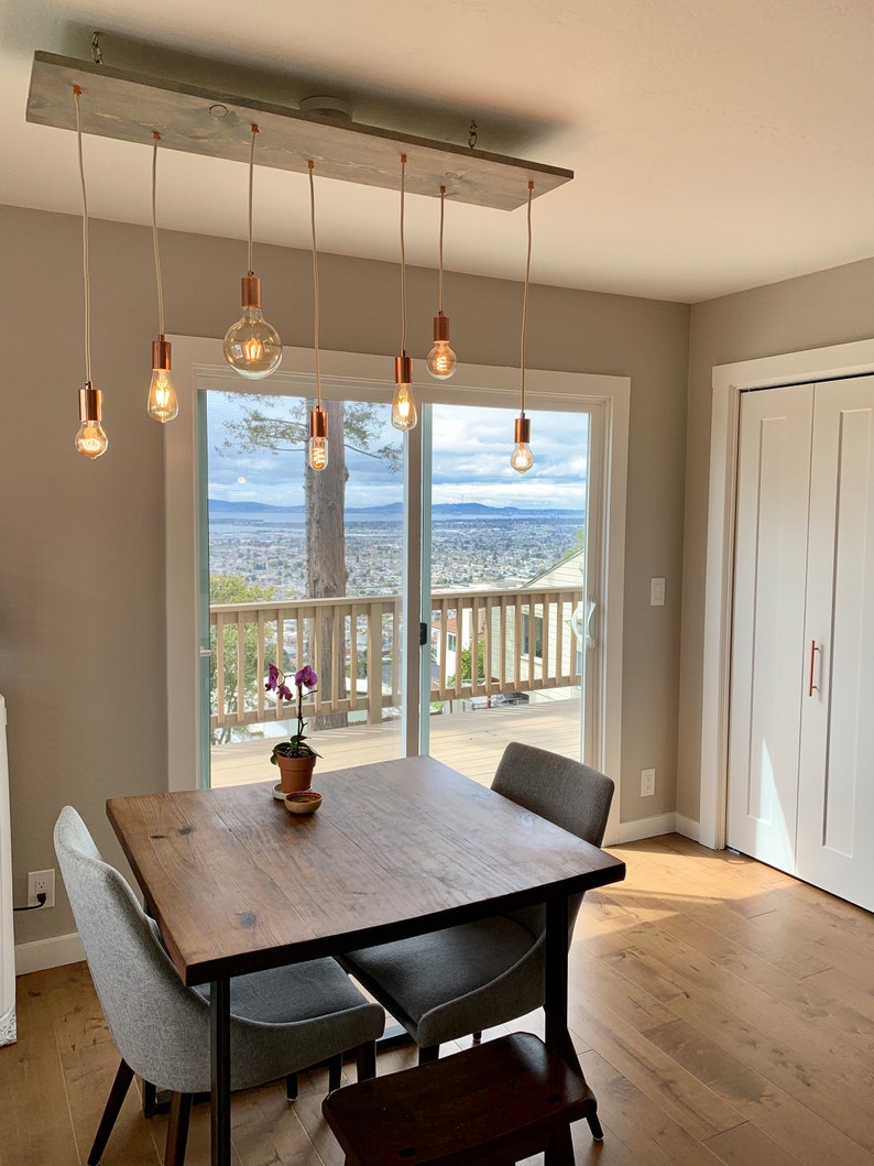 7 Hanger Hout Kroonluchter - Keukeneiland kroonluchter - Keukenverlichting - Flush of Hanging Hangers - Ontwerp je eigen Hangout Lighting afbeelding 4