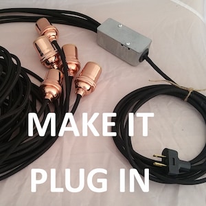 PLUG In Cluster ADD ON Make a Cluster Plug In Plug Chandelier Box with Plug Outlet Cord Custom Handmade zdjęcie 1