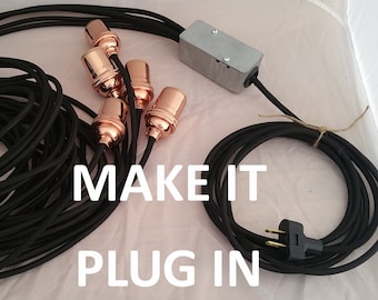 PLUG In Cluster - ADD ON - Make a Cluster Plug In - Plug Chandelier Box with Plug Outlet Cord - Custom Handmade