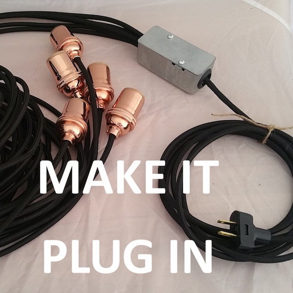 PLUG In Cluster - ADD ON - Make a Cluster Plug In - Plug Chandelier Box with Plug Outlet Cord - Custom Handmade