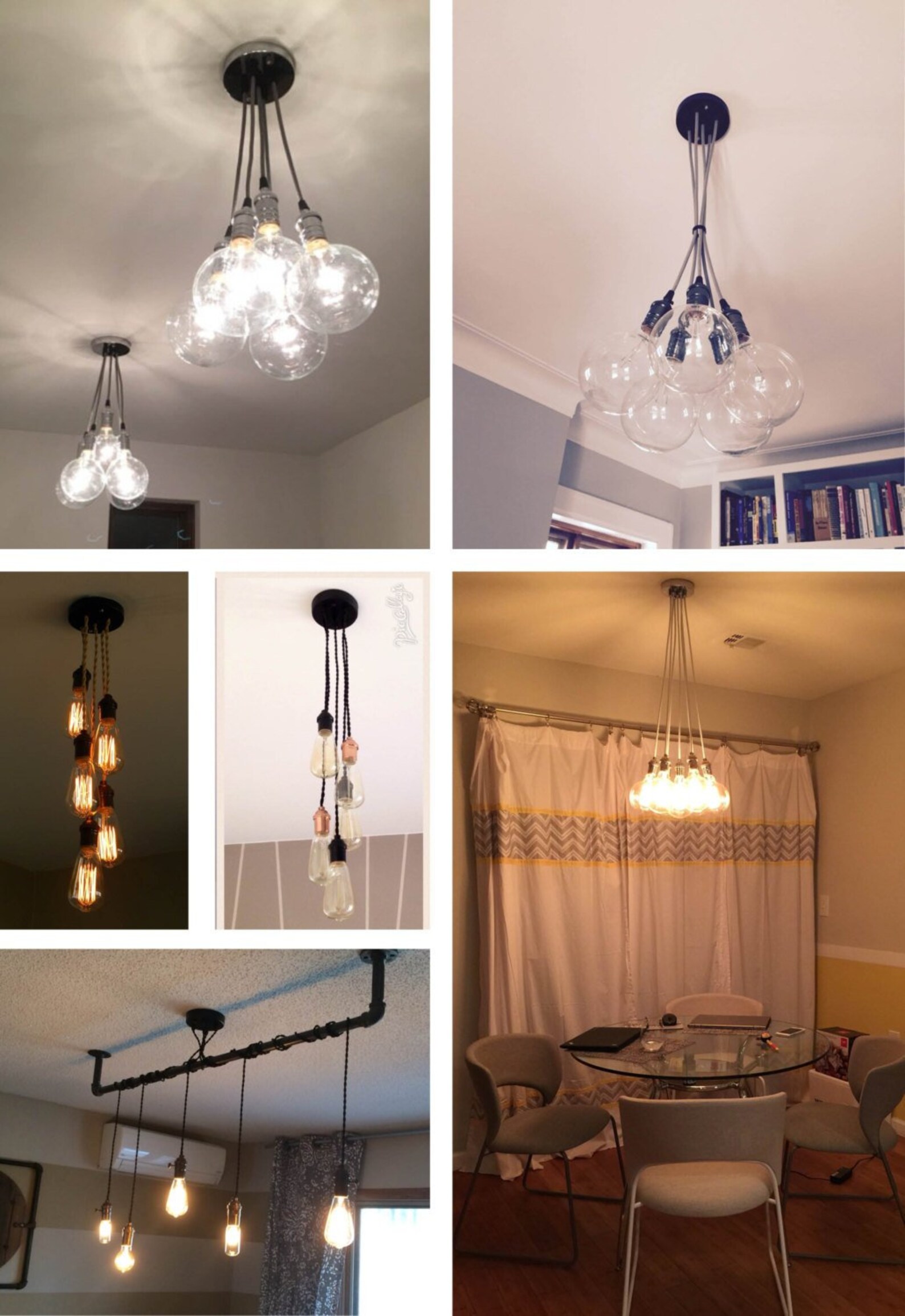 Clustered Pendant Lights 5 Pendant Light Fixture Any Style Etsy