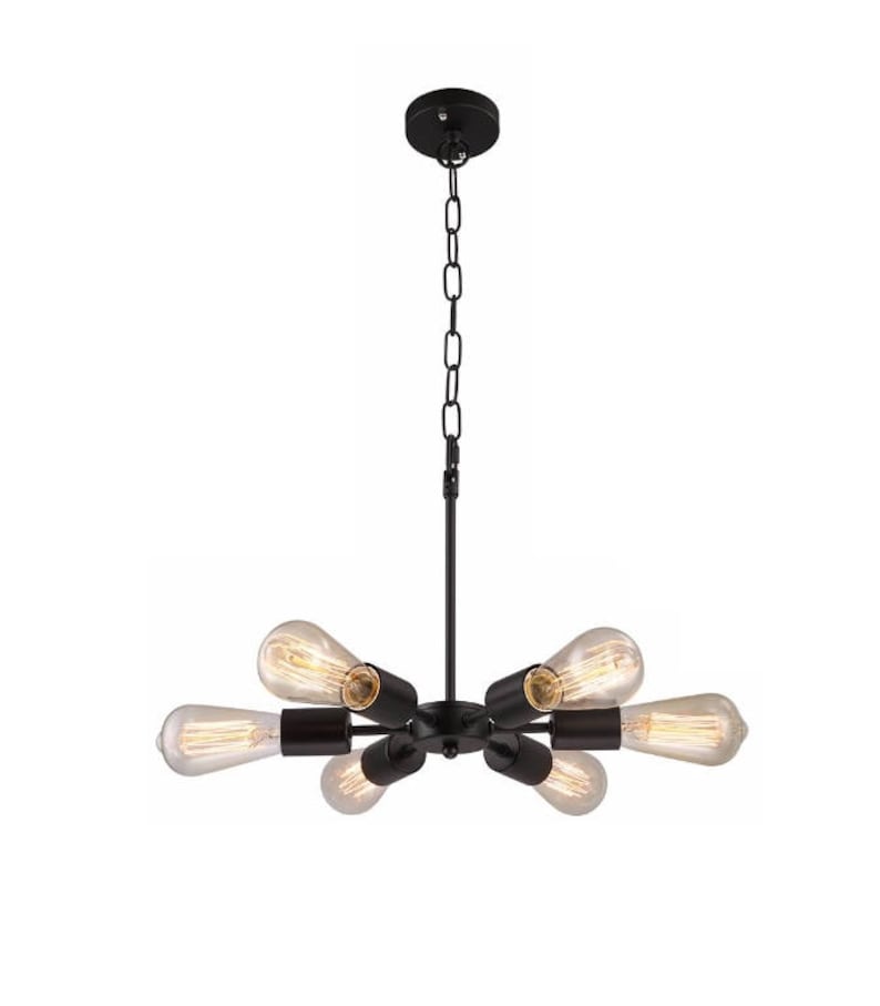 Circle 6 Bulb Vintage Edison Lighting Ceiling Fixture Pendant Light Rustic Antique Lamp Chandelier Hangout