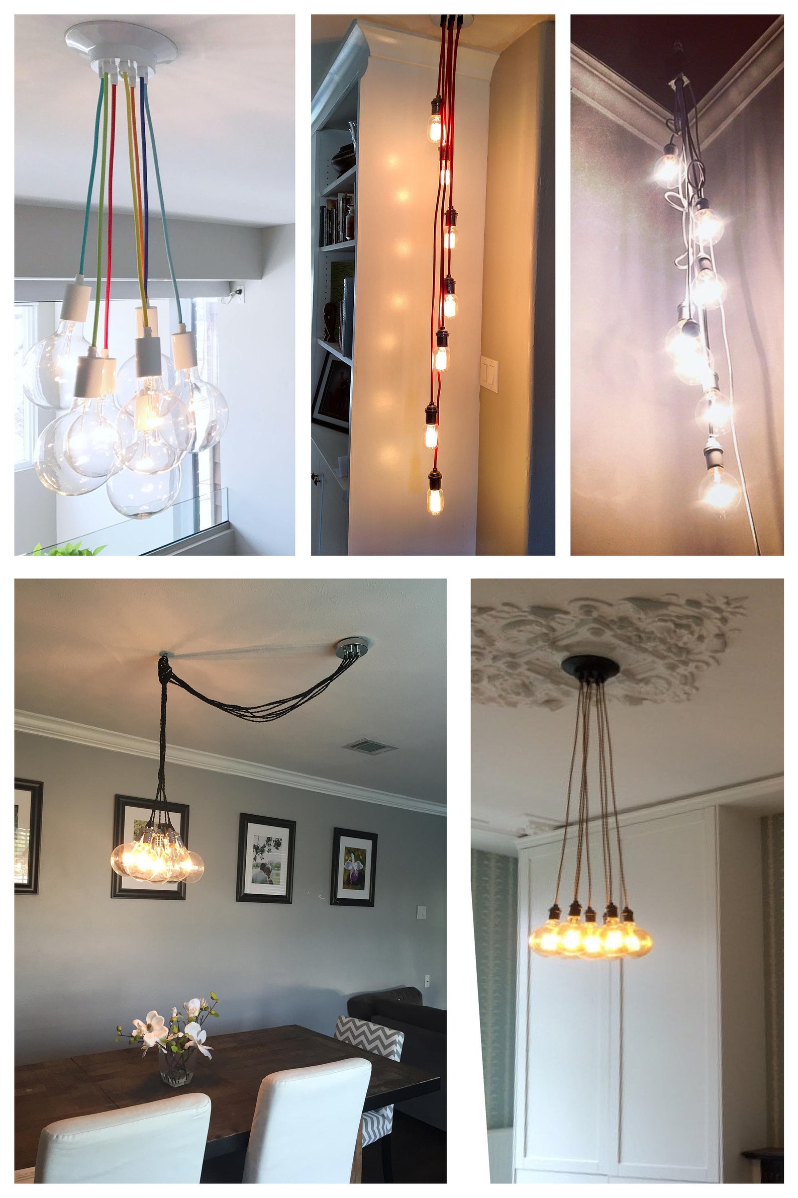 Swag Cluster Chandelier off Center Ceiling Light Dining Room Etsy UK