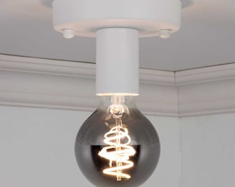 Contemporary Smoke LED Ceiling Light - Simple White Flush Mount - Industrial Minimalist Design - Great for Low Ceilings and Hallways