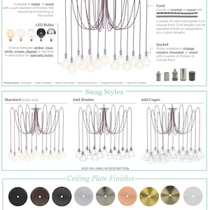 14-Pendant Swag Chandelier: Elegant Cafe and Restaurant Lighting - Energy-Efficient LED Bulbs - Commercial-Grade Decorative Chandeliers image 4