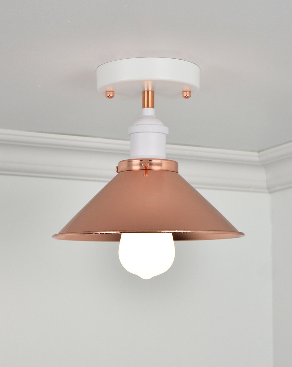 Copper flush 2024 mount light fixture