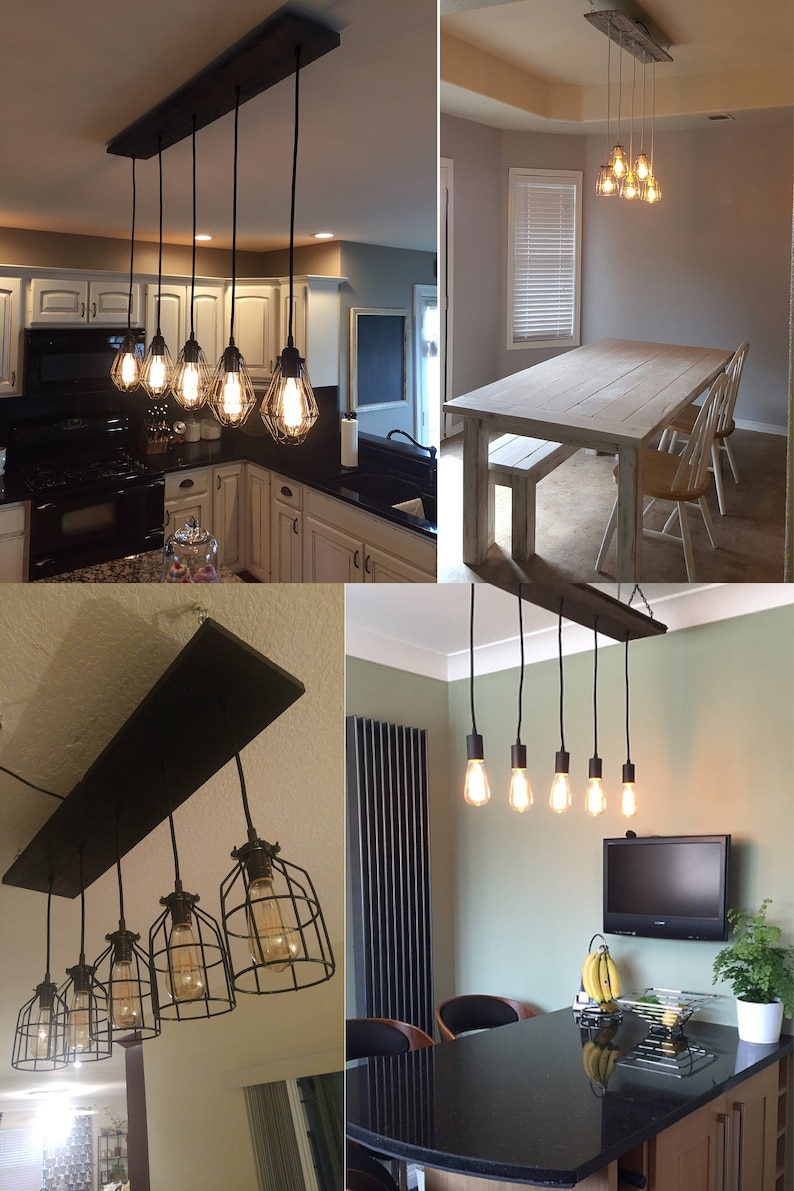 Farmhouse Kitchen Chandelier Shabby Chic Reclaimed Wood Etsy Canada