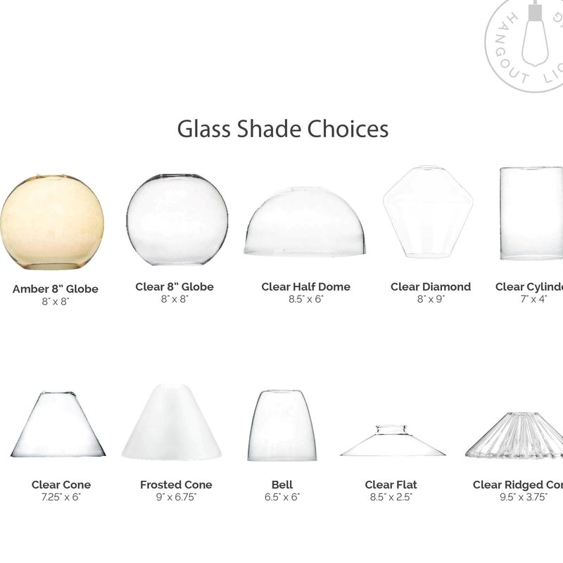 Led Threaded Bulb Threaded Glass Lamp Shades - Etsy