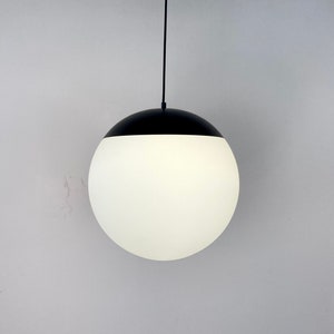 White Globe 8 10 12 14 16 Neckless Shade Pendant Light LED Modern Schoolhouse Globe Opaque Milk White Glass Large Globe image 7