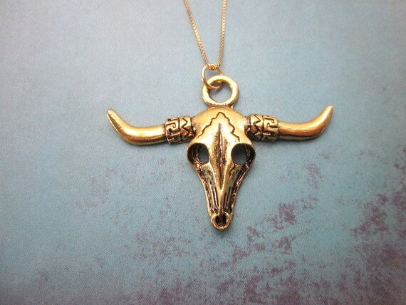 Six Pewter Steer Skull Pendants