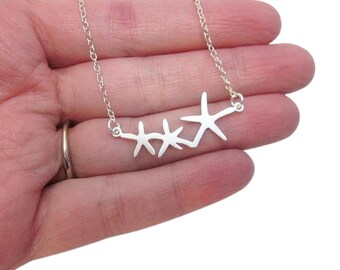 Starfish Charm Necklace, Women's Ocean Jewelry, Sea Life Jewelry, Starfish Pendant Necklace, Silver Starfish Necklace, Star Fish Jewelry