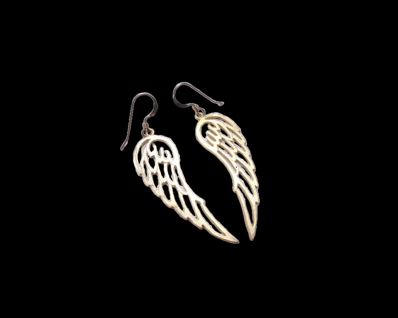 Angel Wing Gift Angel Wing Earrings Gold Angel Wing Earrings Wing Earrings Gold Wing Jewelry Wing Dangles Guardian Angel Earrings