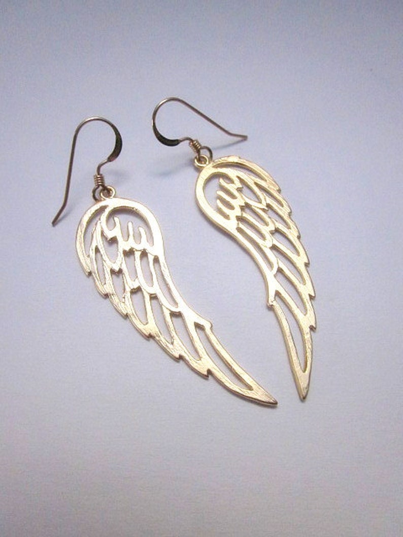 Angel Wing Gift Angel Wing Earrings Gold Angel Wing Earrings Wing Earrings Gold Wing Jewelry Wing Dangles Guardian Angel Earrings