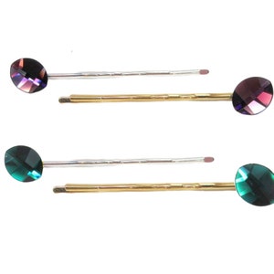 Swarovski Women&#39;s Hair Pins - Crystal Jewelry in Purple or Green, Sparkling Hair Accessories