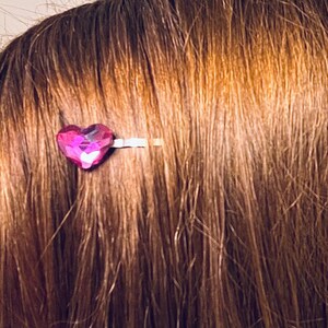 Heart Accessories, Swarovski Bobby Pins, Red Purple Violet Heart Hair Pins, Crystal Bobby Pin, Women's Hair Pin, Valentine Flair image 9