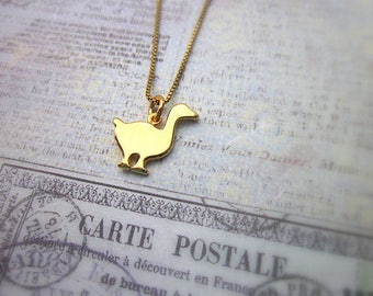 Gold Bird Necklace for Women Small Bird Necklace Bird Jewelry Tiny Charm Necklace Animals & Birds Pendant Necklace Easter Jewelry Gold Swan
