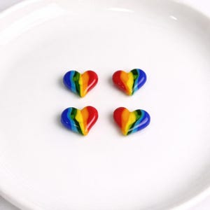 Handmade Murano Glass Mini Heart Beads 2pc – Small Drilled Heart Charms for Jewelry
