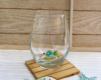 Murano Style Bird & Fish Glass Set – 2 Piece Drinking Glass Gift