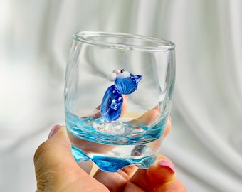 Animal Figurine Shot Glass – Murano Style Mini Glass Gift